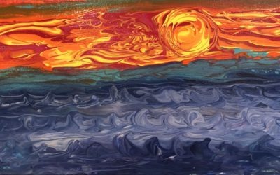 Red Sky over Waves